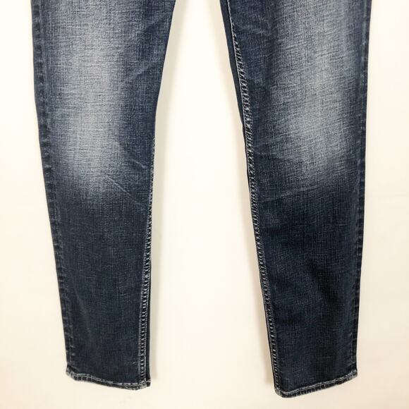 Silver Jeans Boyfriend Womens 25 Whiskered Stretch Distressed Western Cowgirl - Picture 4 of 10